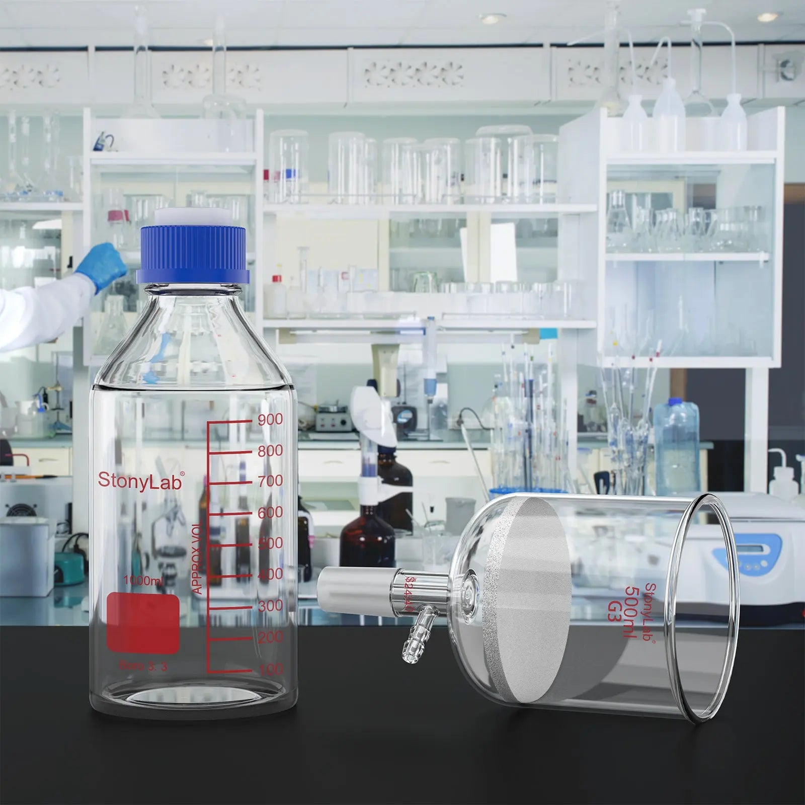 Comprehensive product view and setup components for StonyLab Buchner Funnel Filteration Kit