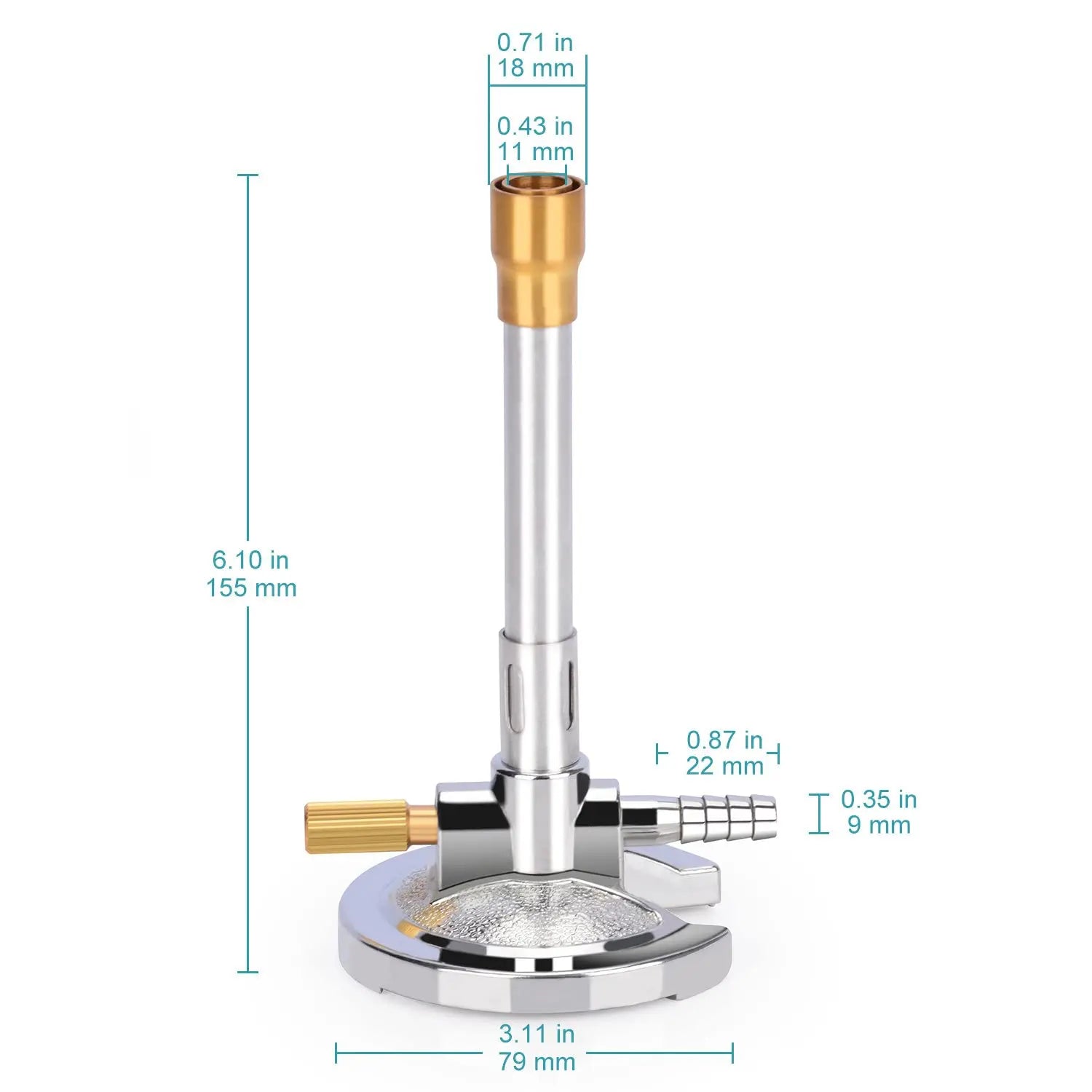 Close-up view showing the precise design and material of StonyLab Bunsen Burner