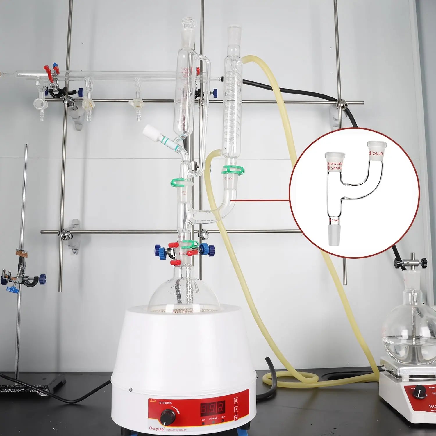 Detailed structural assembly component for StonyLab Claisen Distillation Connecting Adapter