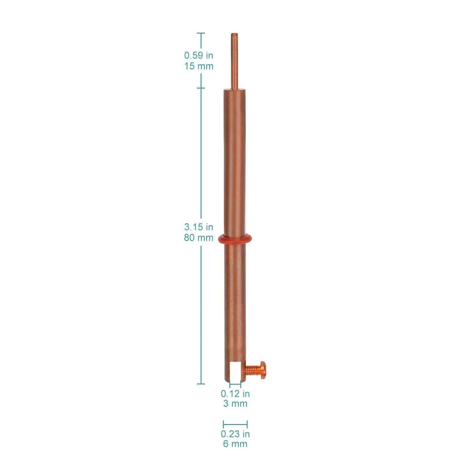 Side view and dimensional layout of the durable StonyLab Copper Electrode Holder