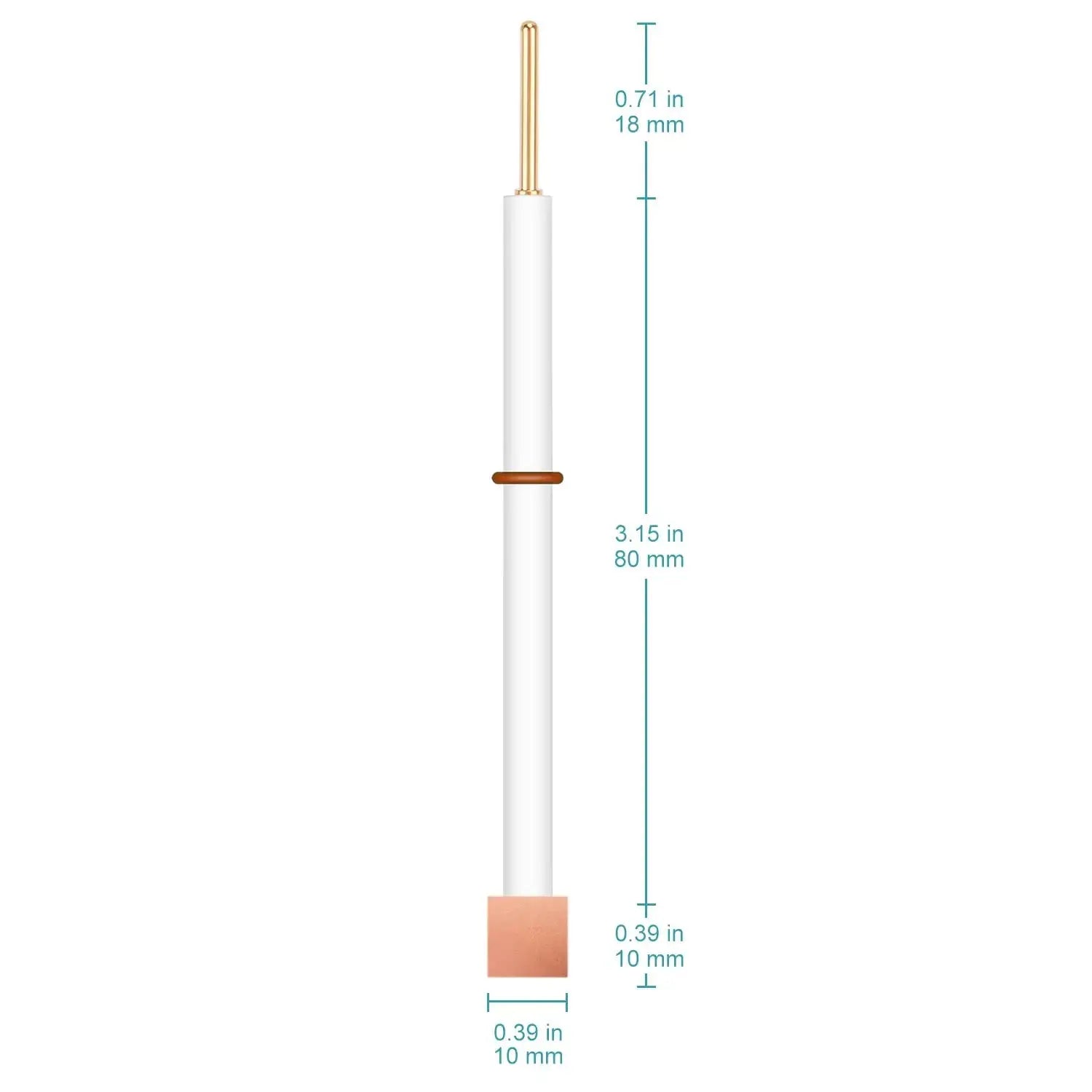 Side view and dimensional layout of the durable StonyLab Copper Sheet Electrode