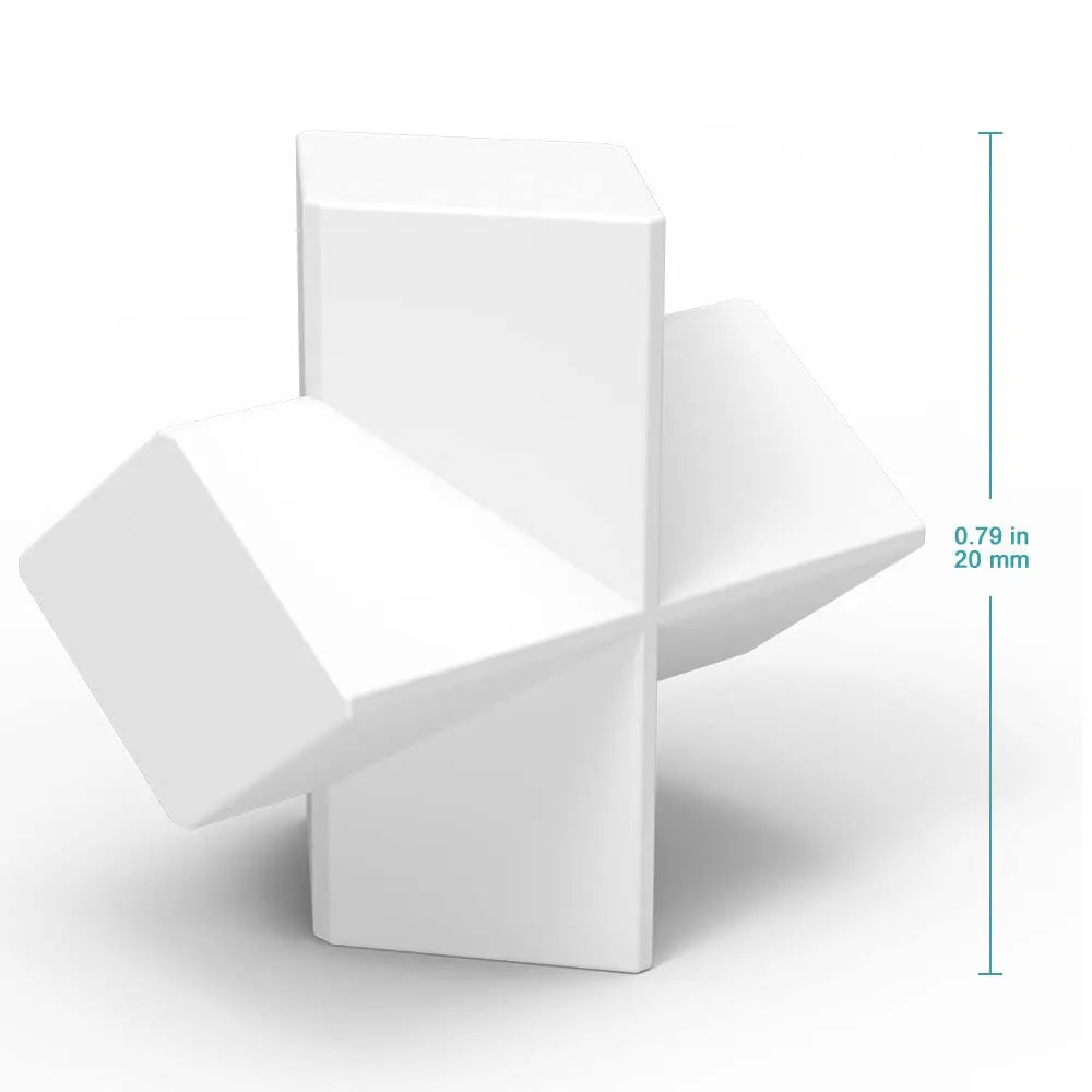 Side view and dimensional layout of the durable StonyLab PTFE Cross Shape Magnetic Stir Bar