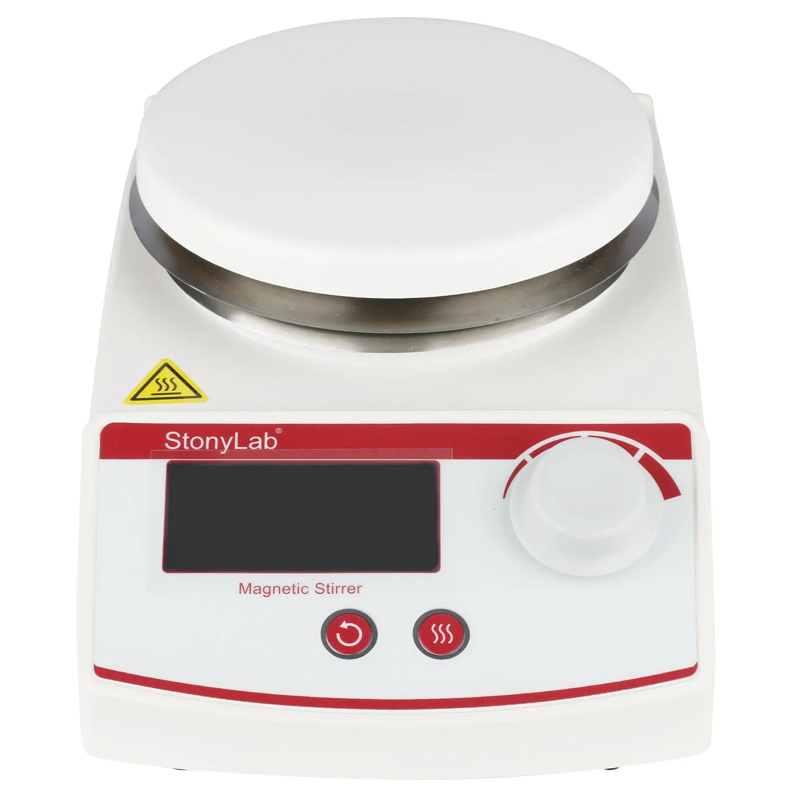 Close-up view showing the precise design and material of StonyLab Digital Heating Magnetic Stirrer with Temperature Sensor
