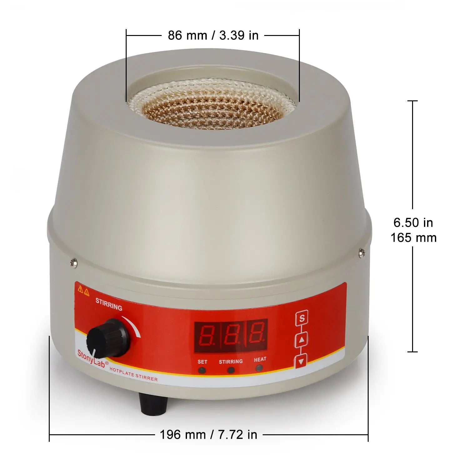 Digital Heating Mantle with Temperature Sensor, 250-1000 ml, 20-1200 RPM, RT-300°C Heating Mantles