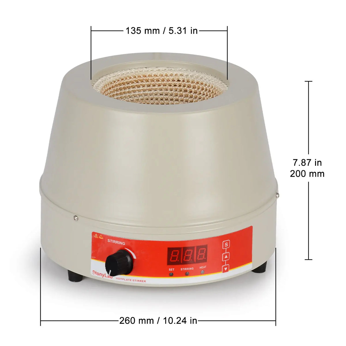Digital Heating Mantle with Temperature Sensor, 250-1000 ml, 20-1200 RPM, RT-300°C Heating Mantles