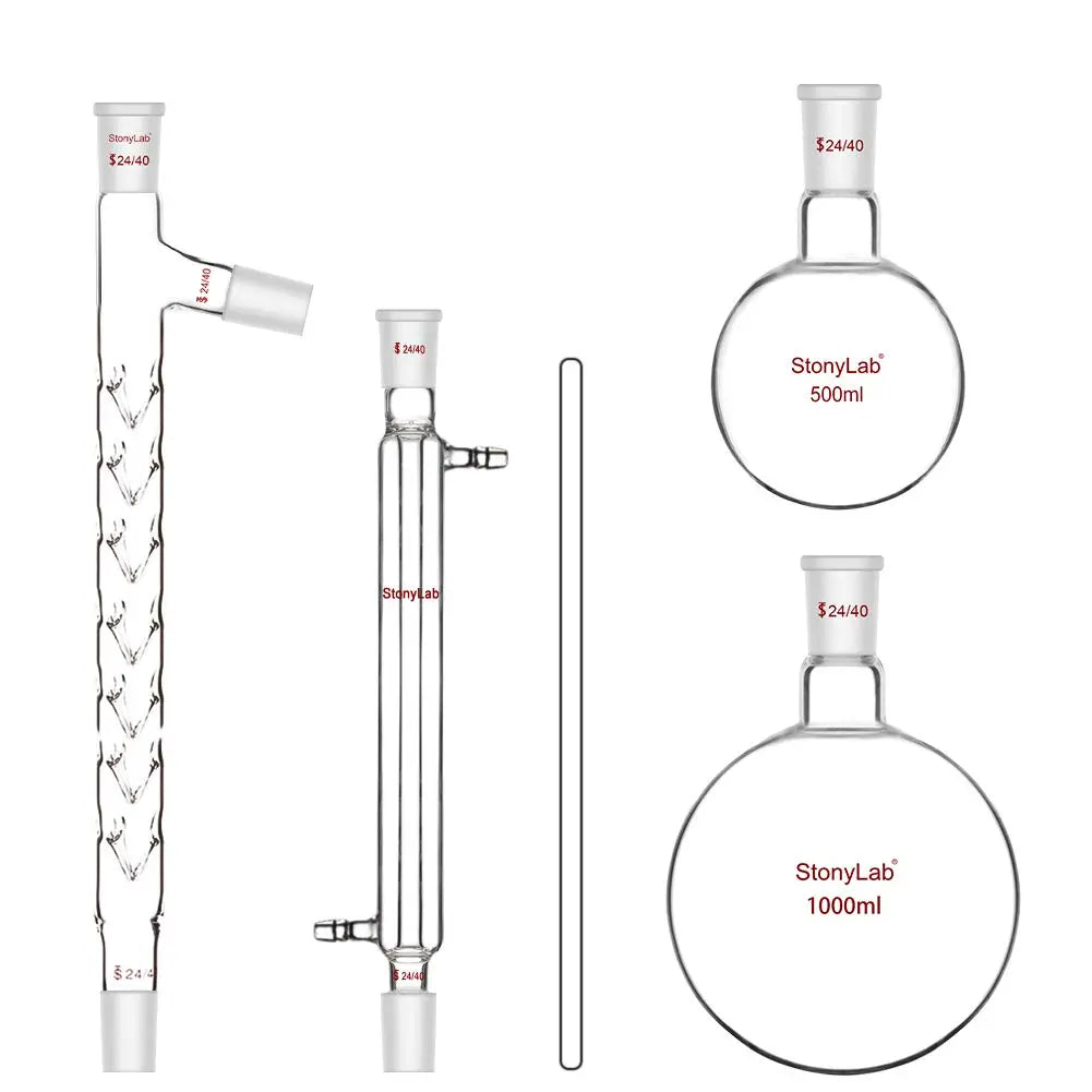 Close-up view showing the precise design and material of StonyLab Distillation Kit