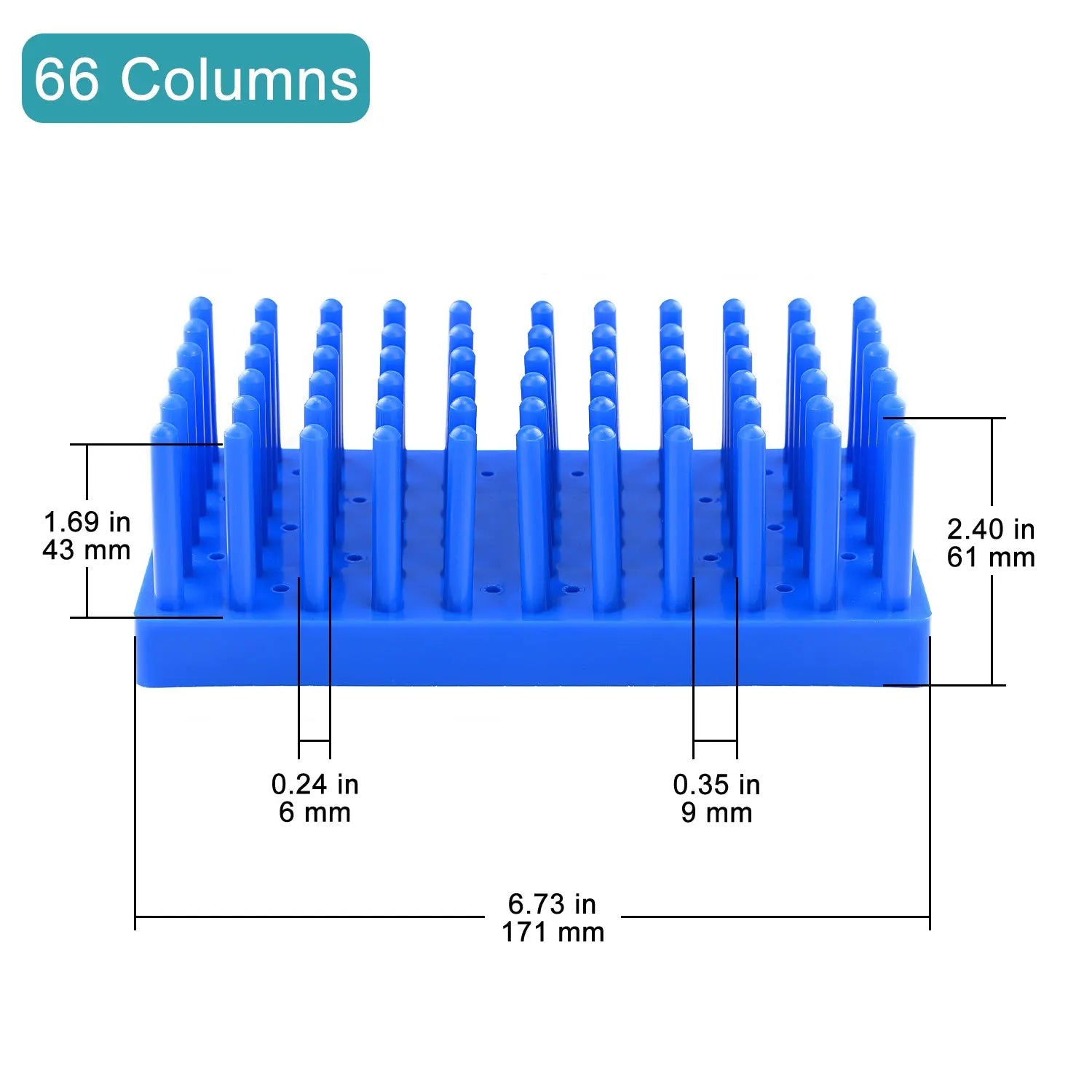 Close-up view showing the precise design and material of StonyLab Drip Style Column Test Tube Rack
