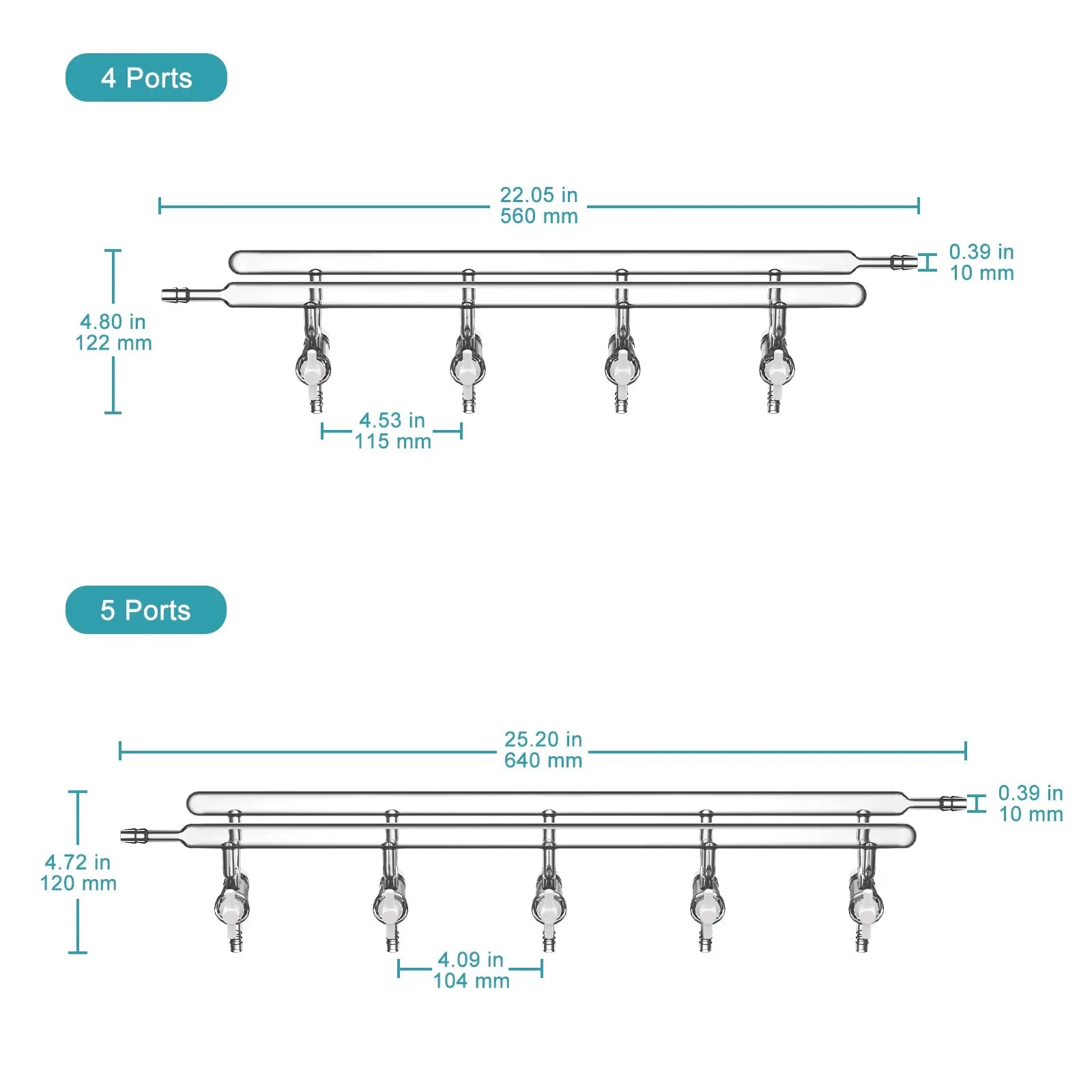 Close-up view showing the precise design and material of StonyLab Dual-Manifold with PTFE Stopcocks