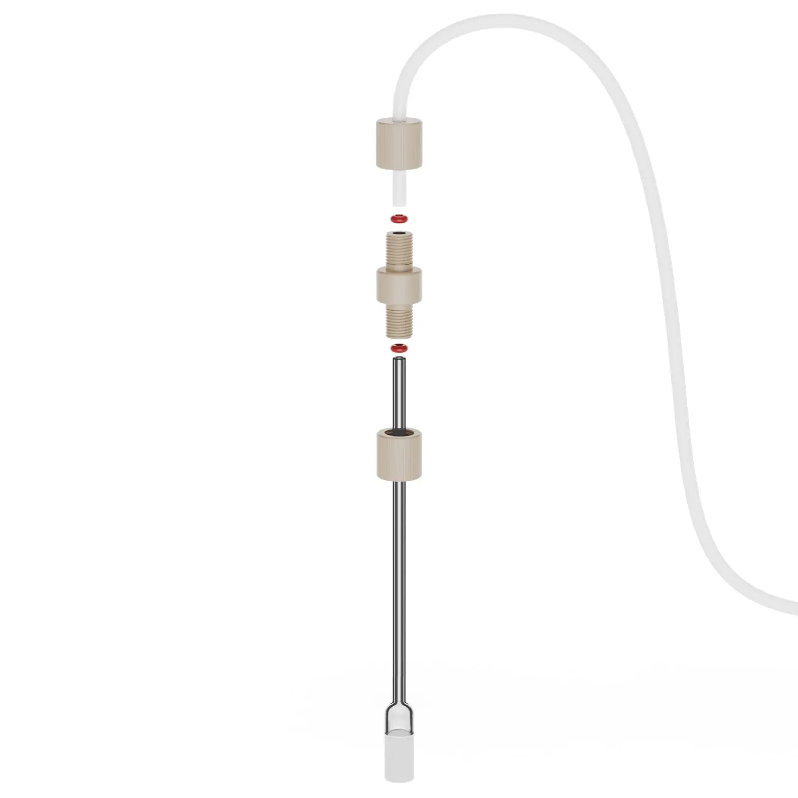 Electrochemical cell gas sparging kit with reusable PEEK connector and G1 borosilicate glass sparging tubes 3 mm OD StonyLab
