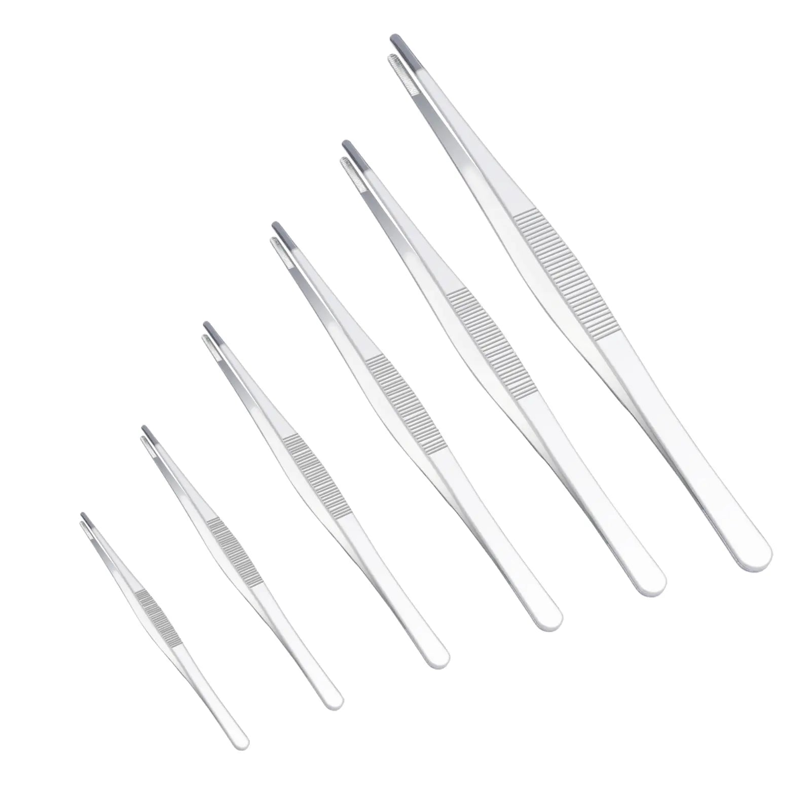 Side view and dimensional layout of the durable StonyLab Flat Tip Tweezers Set