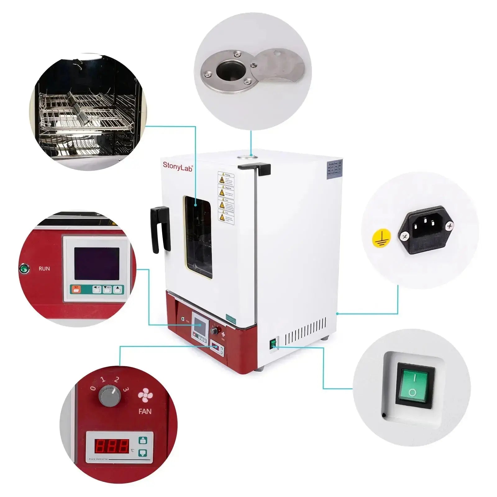 Comprehensive product view and setup components for StonyLab Forced Air Convection Drying Oven