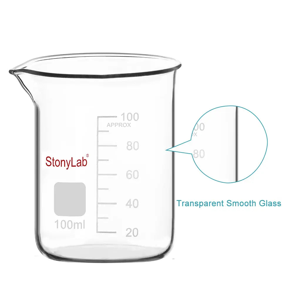 StonyLab Mixed Size Glass Beaker Set heavy duty chemical processing configuration