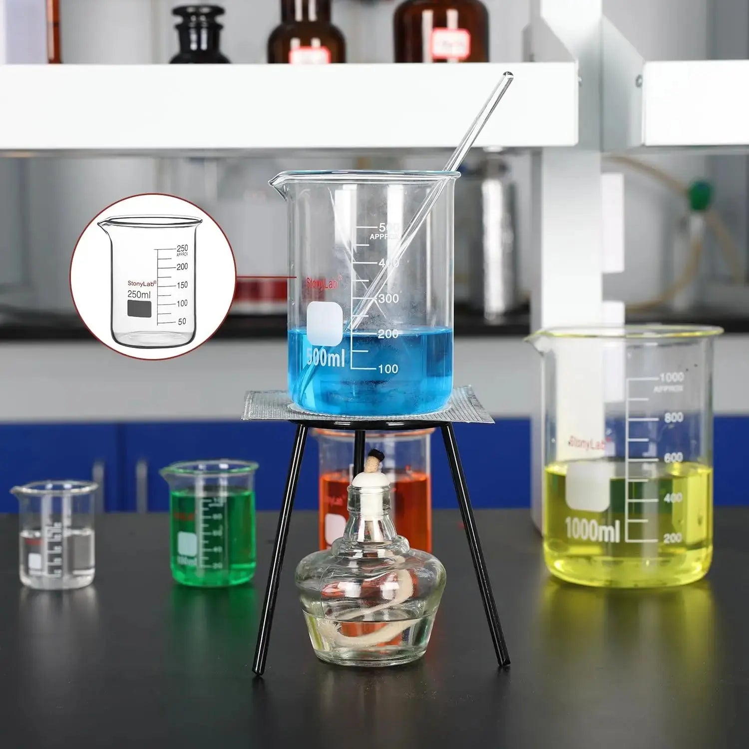 Comprehensive product view and setup components for StonyLab Glass Beaker