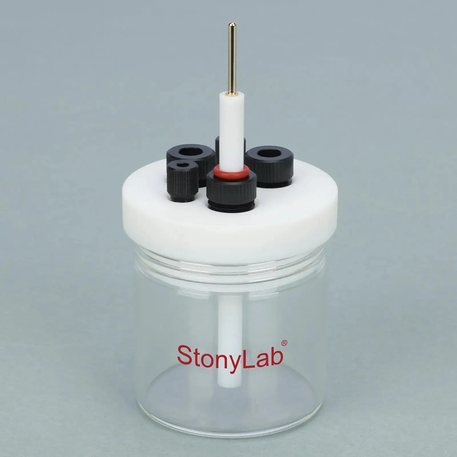 Alternative angle showing underlying build quality of StonyLab Glass Carbon Disk Electrode