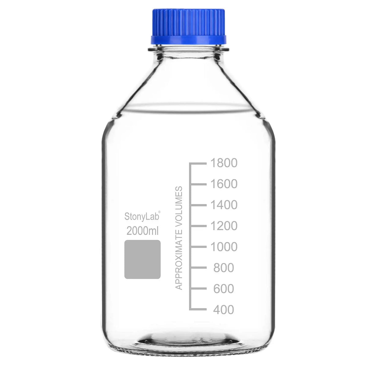Detailed structural assembly component for StonyLab Media Storage Bottles with GL45 Blue Screw Cap