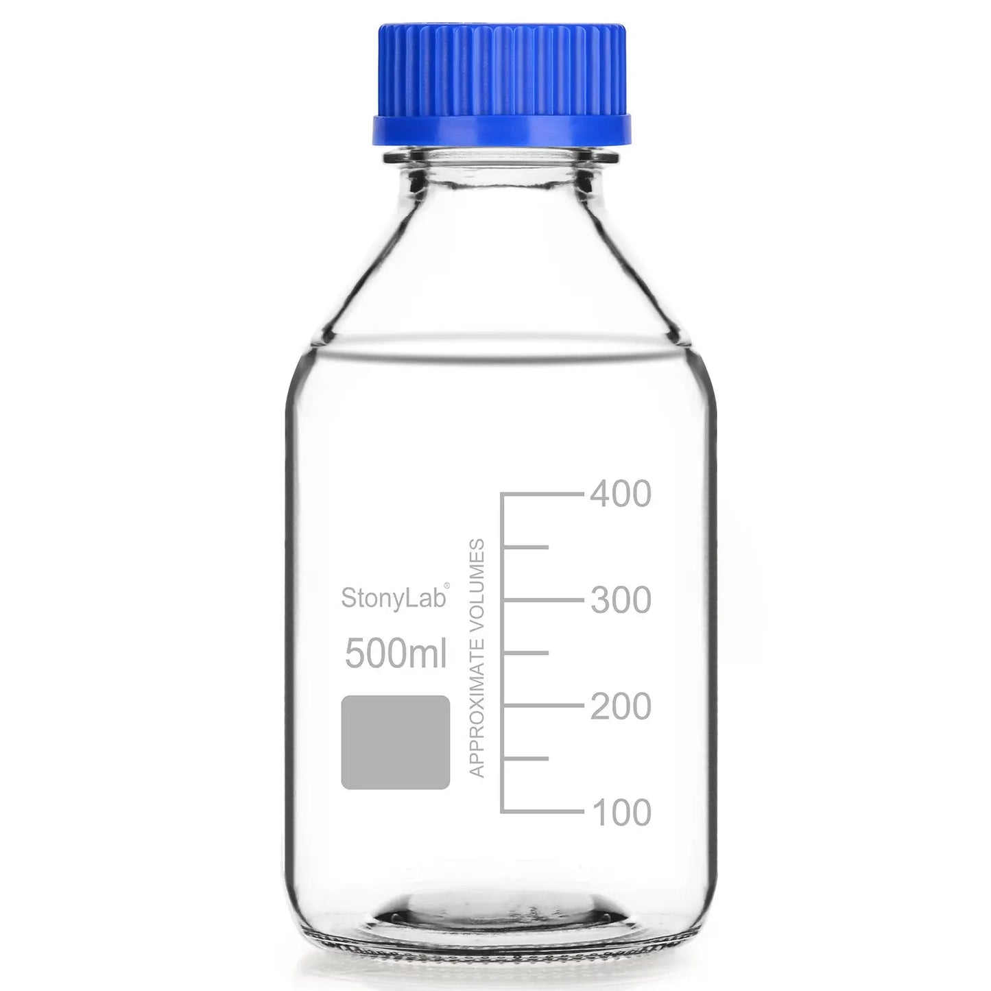 Glass Clear Round Lab Reagent Media Storage Bottles, 250-2000 ml - StonyLab Storage Bottles 500-ml