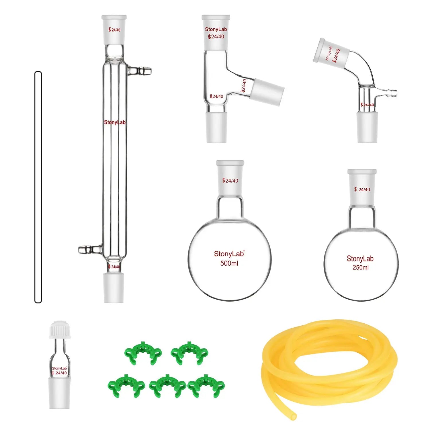 Close-up view showing the precise design and material of StonyLab Distillation Kit