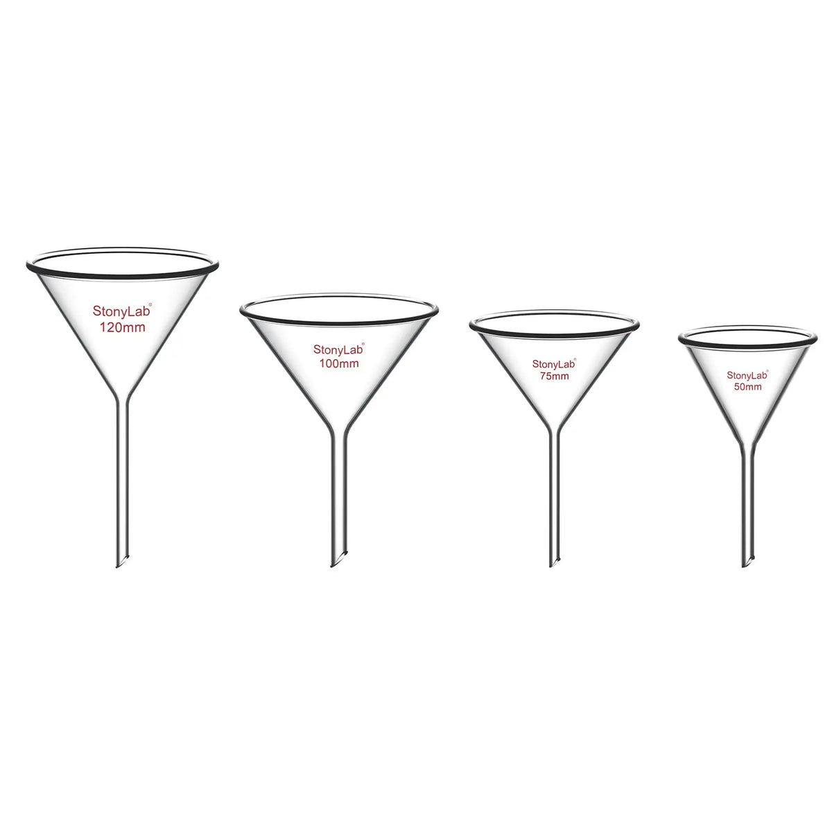 Glass Funnel Set, 4pcs Mixed Sizes Pack Funnels-Filter Funnels