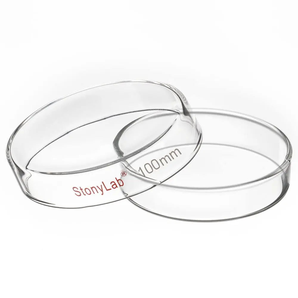 Comprehensive product view and setup components for StonyLab Glass Petri Dishes with Clear Lid