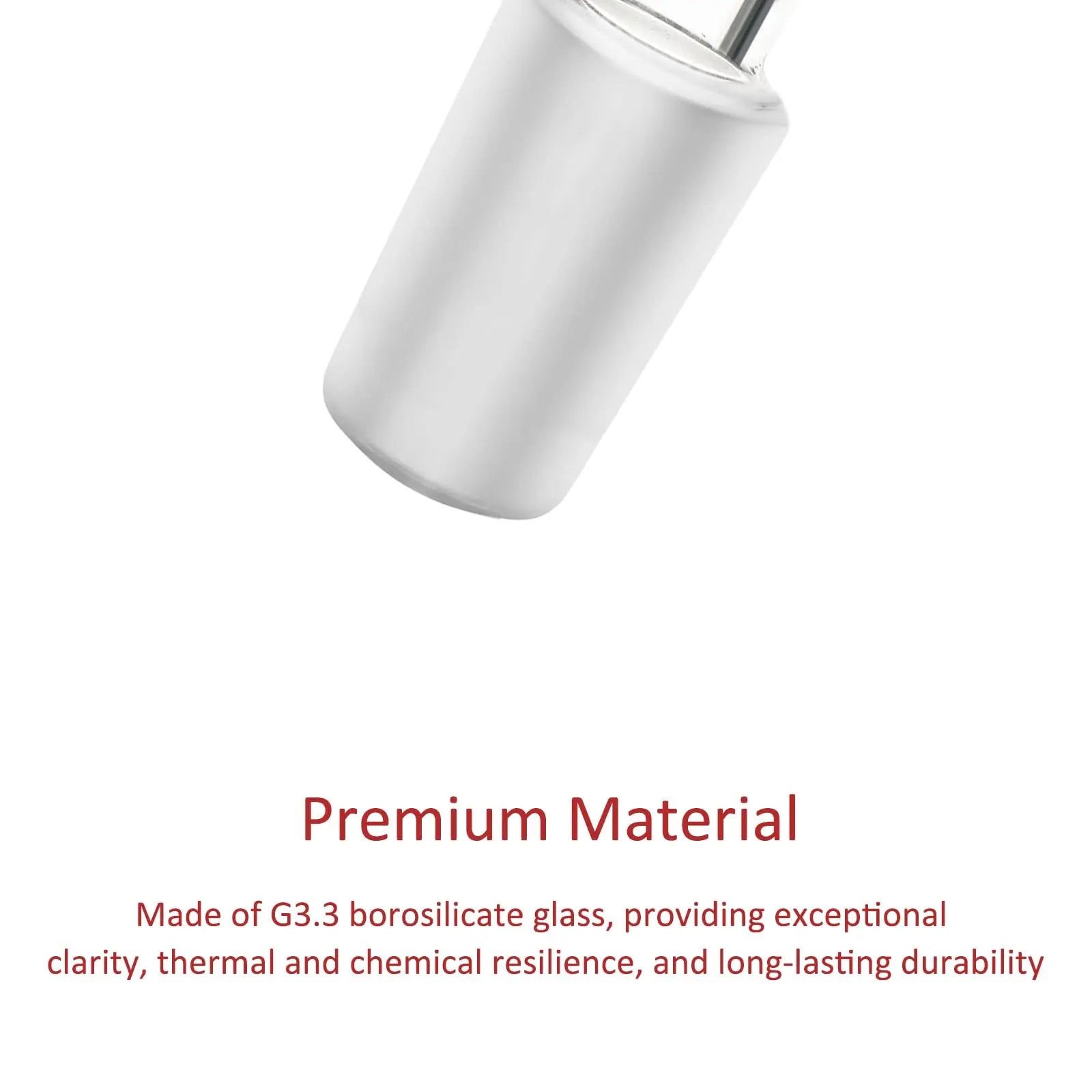 Side view and dimensional layout of the durable StonyLab Glass Stoppers