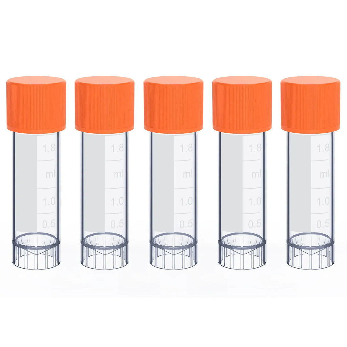 1.8 ml polypropylene cryogenic vials for laboratory sample aliquoting, storage and transport with leak-resistant screw caps, 500-pack StonyLab