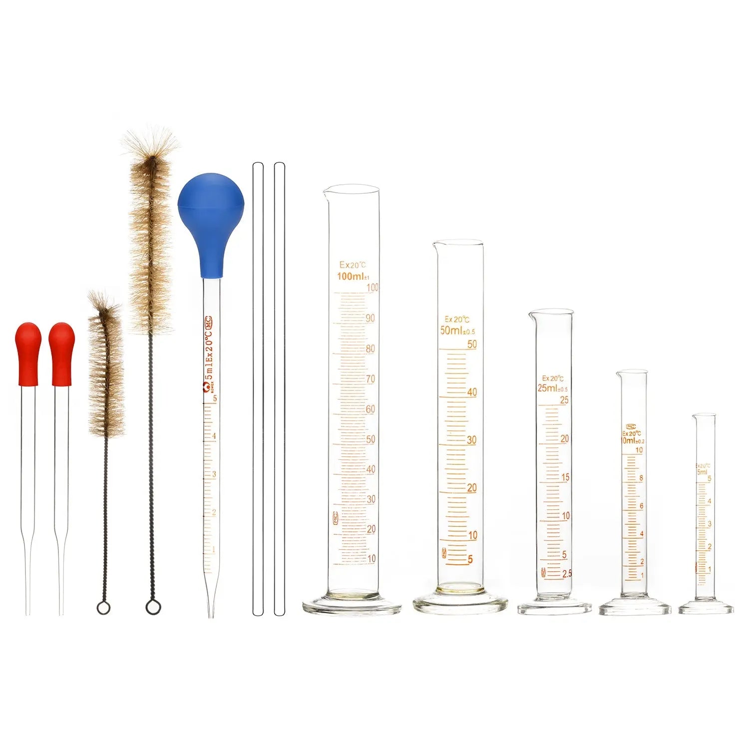 StonyLab 4-Pack Borosilicate Glass 100ml Heavy Wall Graduated Cylinder Measuring Cylinder - 100ml