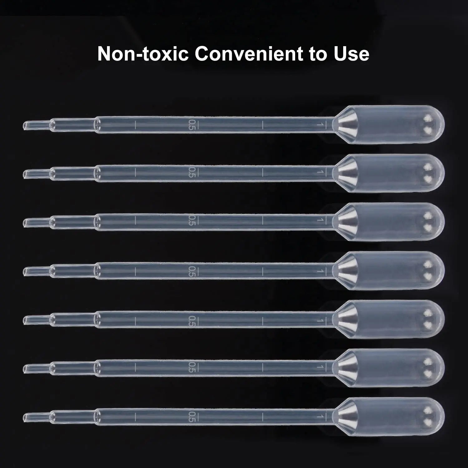 Alternative angle showing underlying build quality of StonyLab Graduated Plastic Pipette Droppers