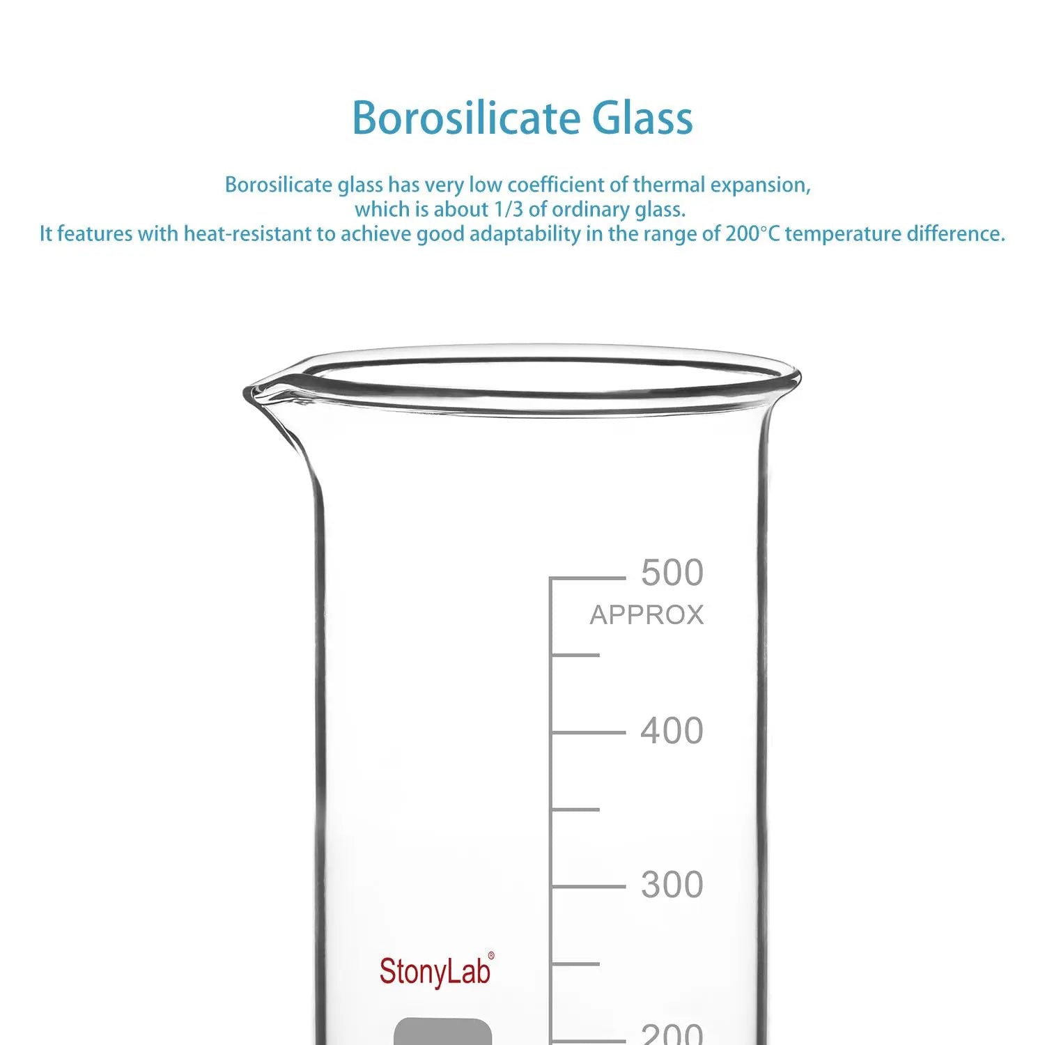 StonyLab Graduated Tall Beaker heavy duty chemical processing configuration