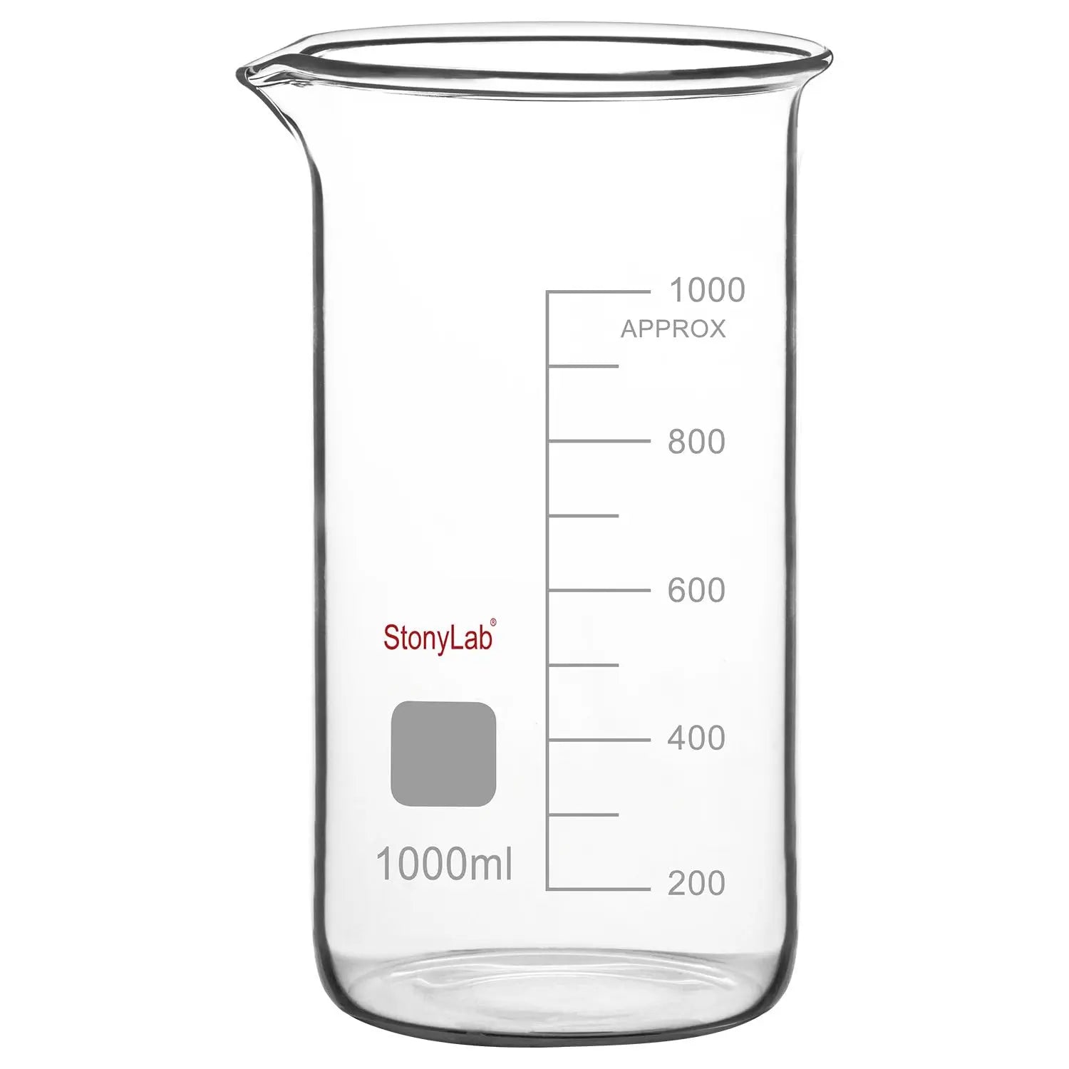 Comprehensive product view and setup components for StonyLab Graduated Tall Beaker