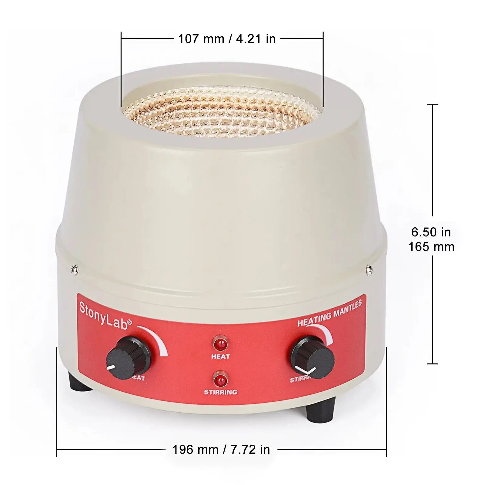 Close-up view showing the precise design and material of StonyLab Heating Mantle