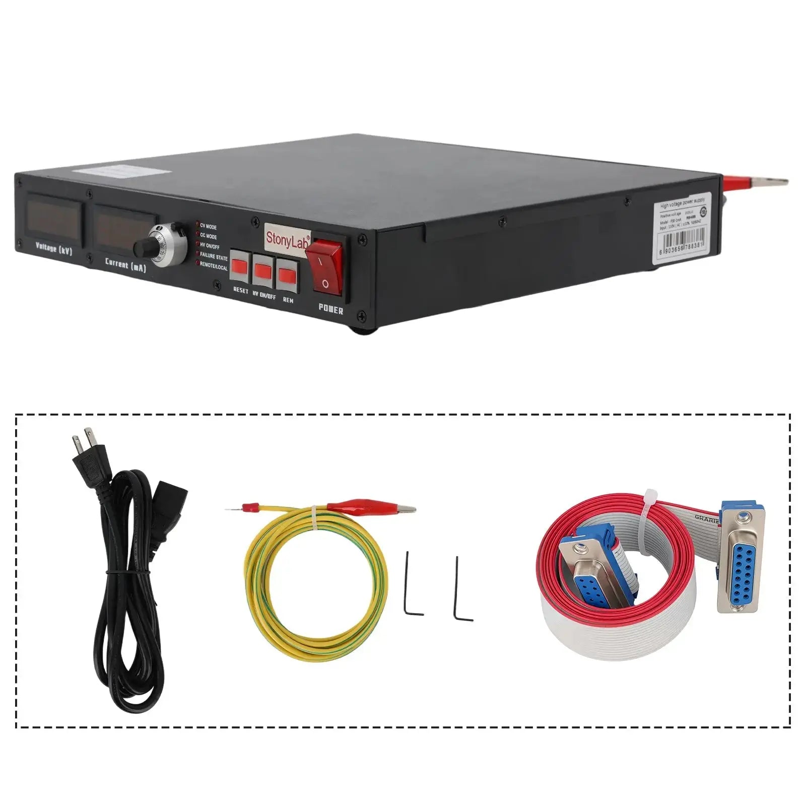 Comprehensive product view and setup components for StonyLab High Voltage Power Supply
