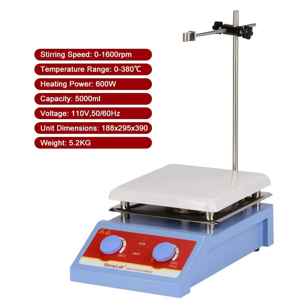 StonyLab Heating Magnetic Stirrer heavy duty chemical processing configuration