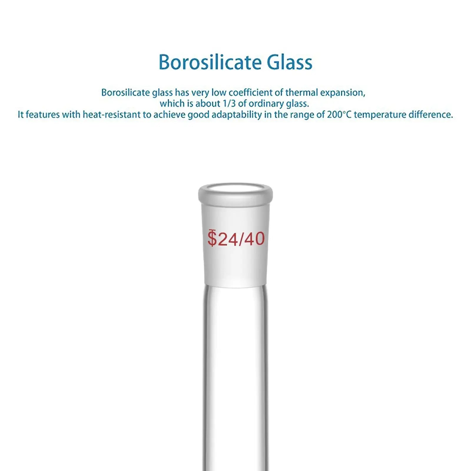 Side view and dimensional layout of the durable StonyLab Kjeldahl Flask