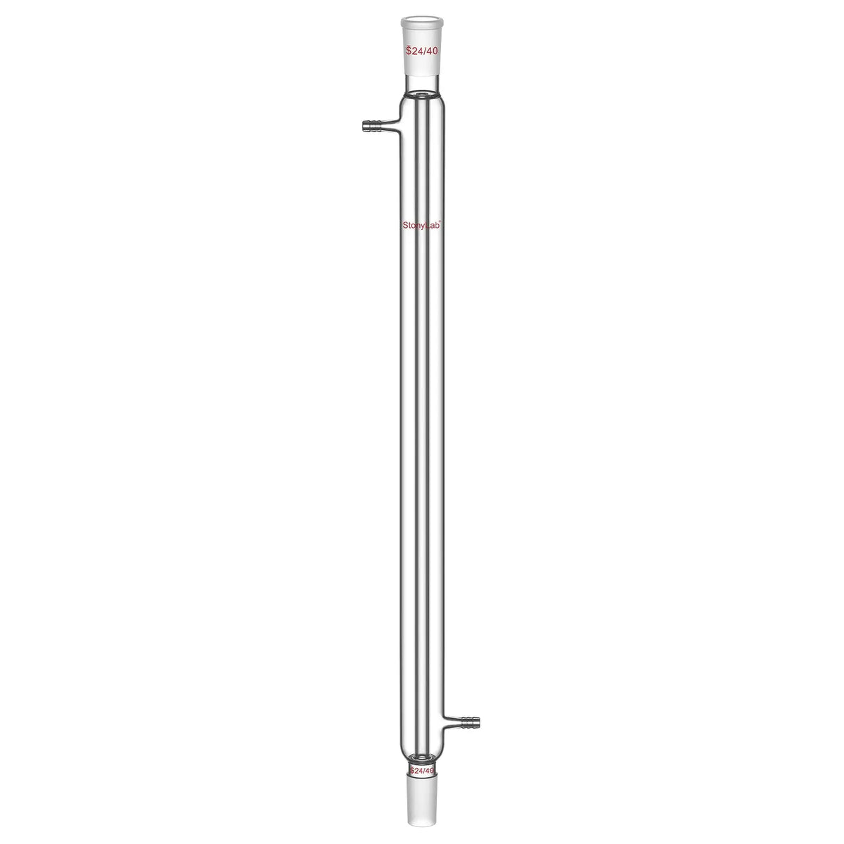 Borosilicate glass Liebig condenser with 200 mm 300 mm 400 mm and 500 mm jacket lengths for distillation and reflux laboratory setups StonyLab