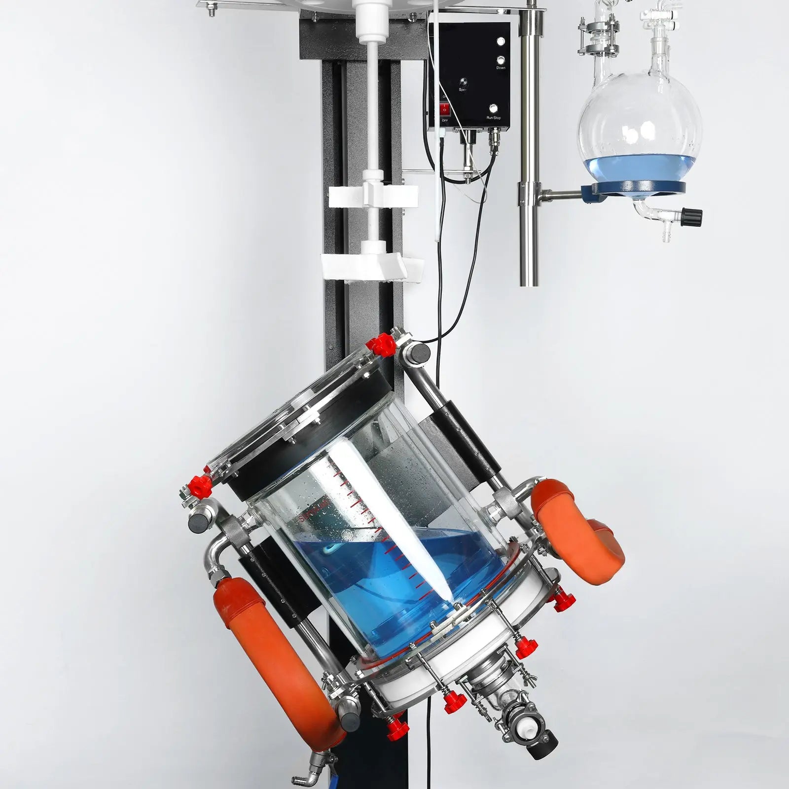 StonyLab 10L Jacketed Glass Reactor System with Lifting and Rotary Mixing Function heavy duty chemical processing configuration
