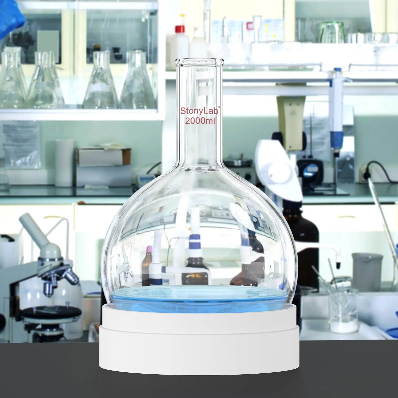 Detailed structural assembly component for StonyLab Long Neck Round Bottom Flask