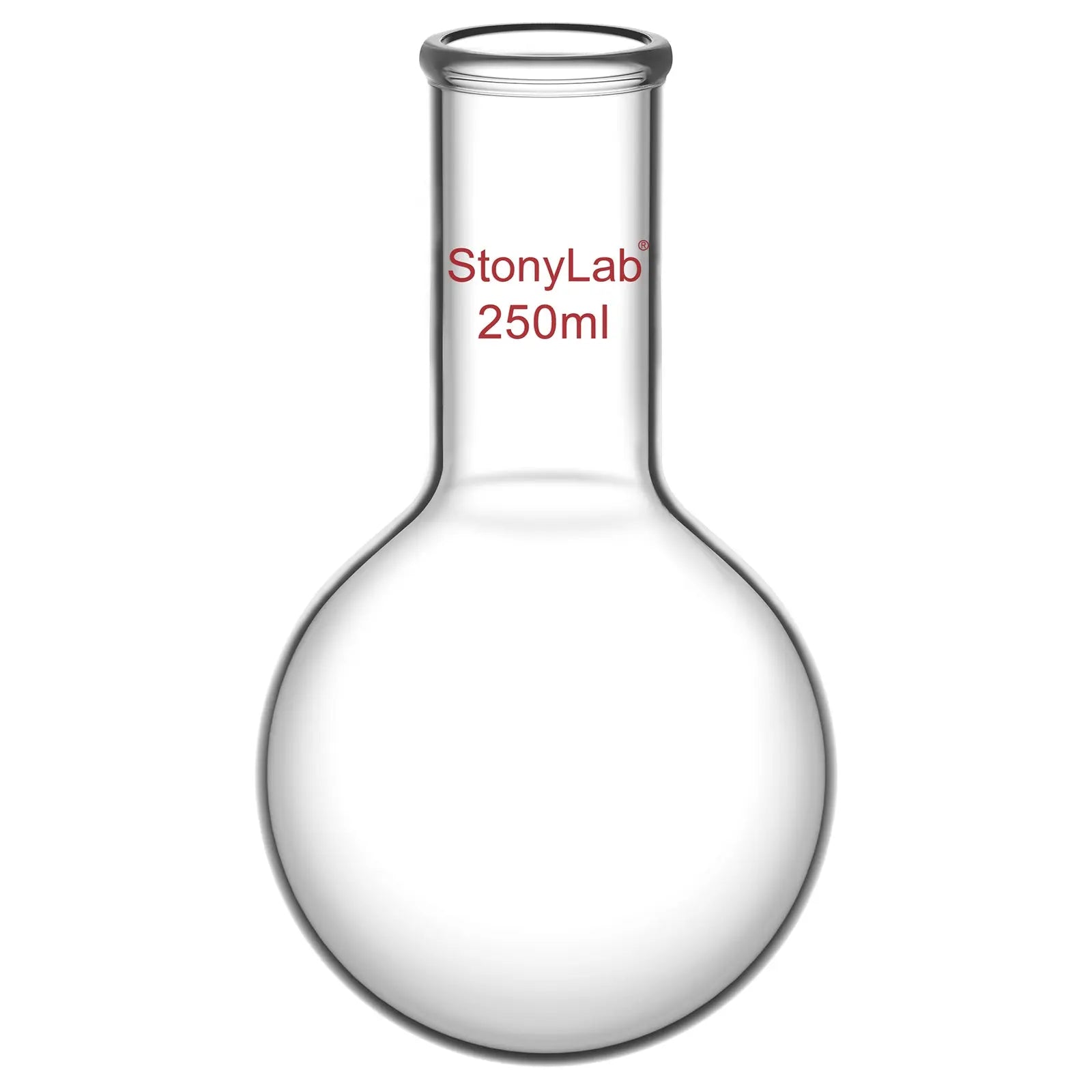 Comprehensive product view and setup components for StonyLab Long Neck Round Bottom Flask
