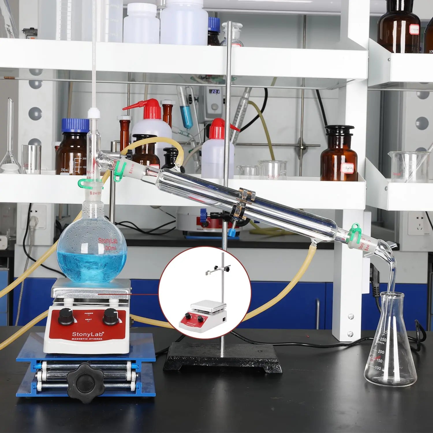 Comprehensive product view and setup components for StonyLab Heating Magnetic Stirrer