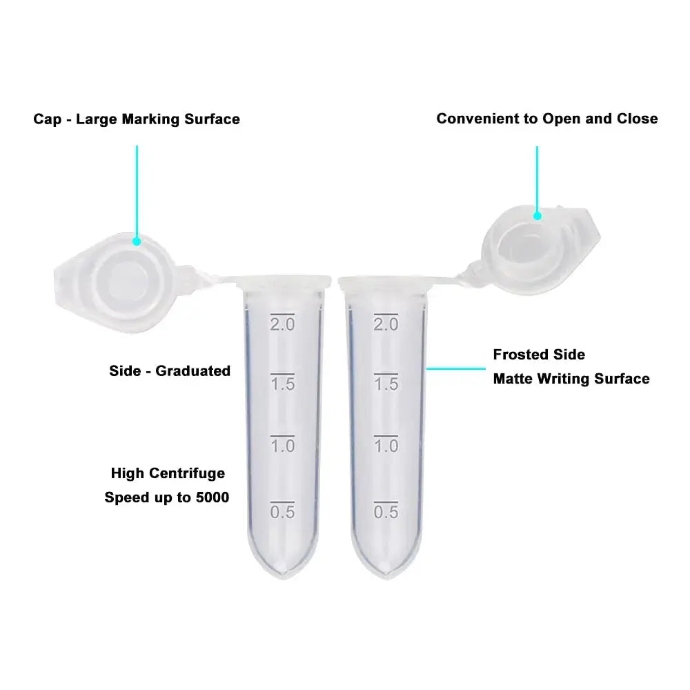 Side view and dimensional layout of the durable StonyLab Micro Centrifuge Tubes - 0.2 ml