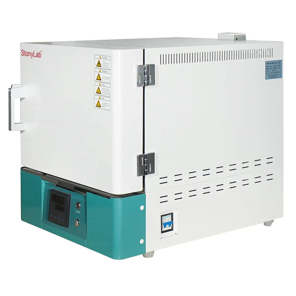 Side view and dimensional layout of the durable StonyLab Muffle Furnace