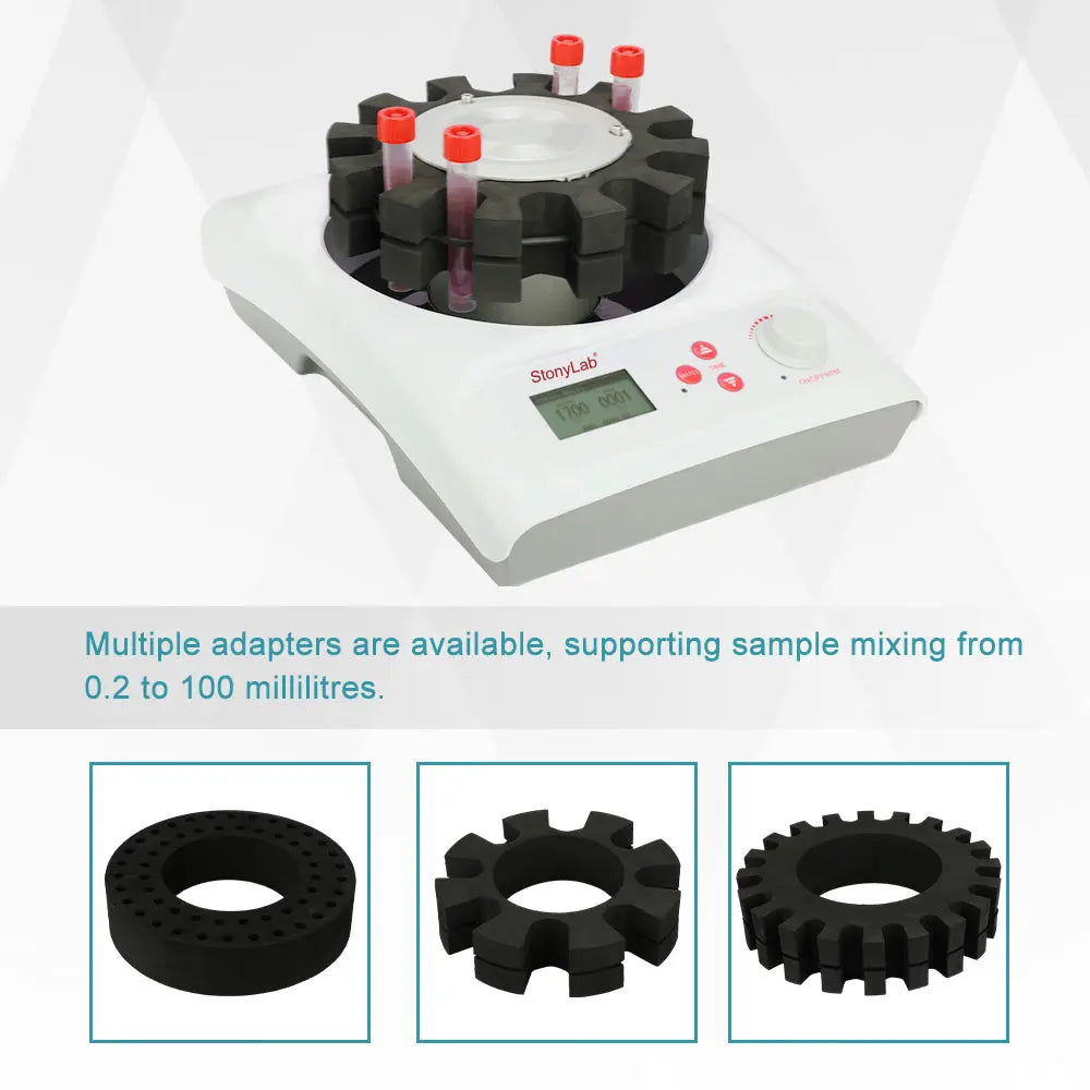 Comprehensive product view and setup components for StonyLab MultiTube Vortex Mixer