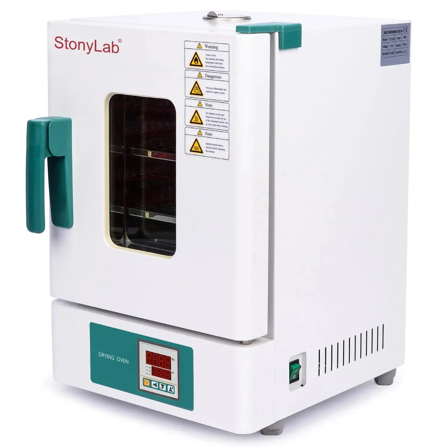 Comprehensive product view and setup components for StonyLab Natural Convection Drying Oven
