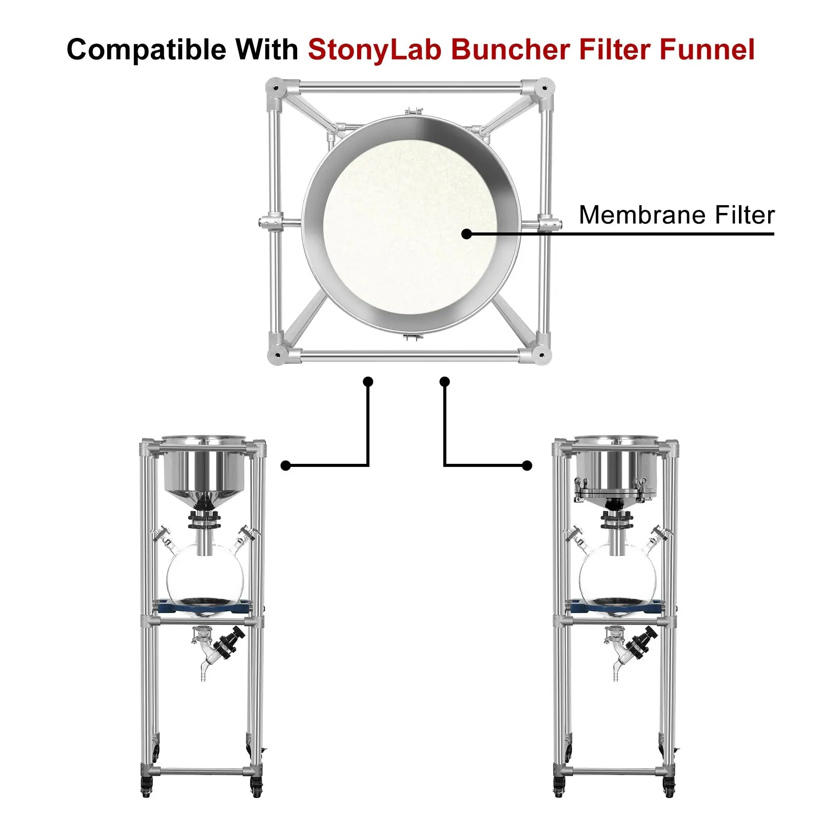 Detailed structural assembly component for StonyLab PP Membrane Filters