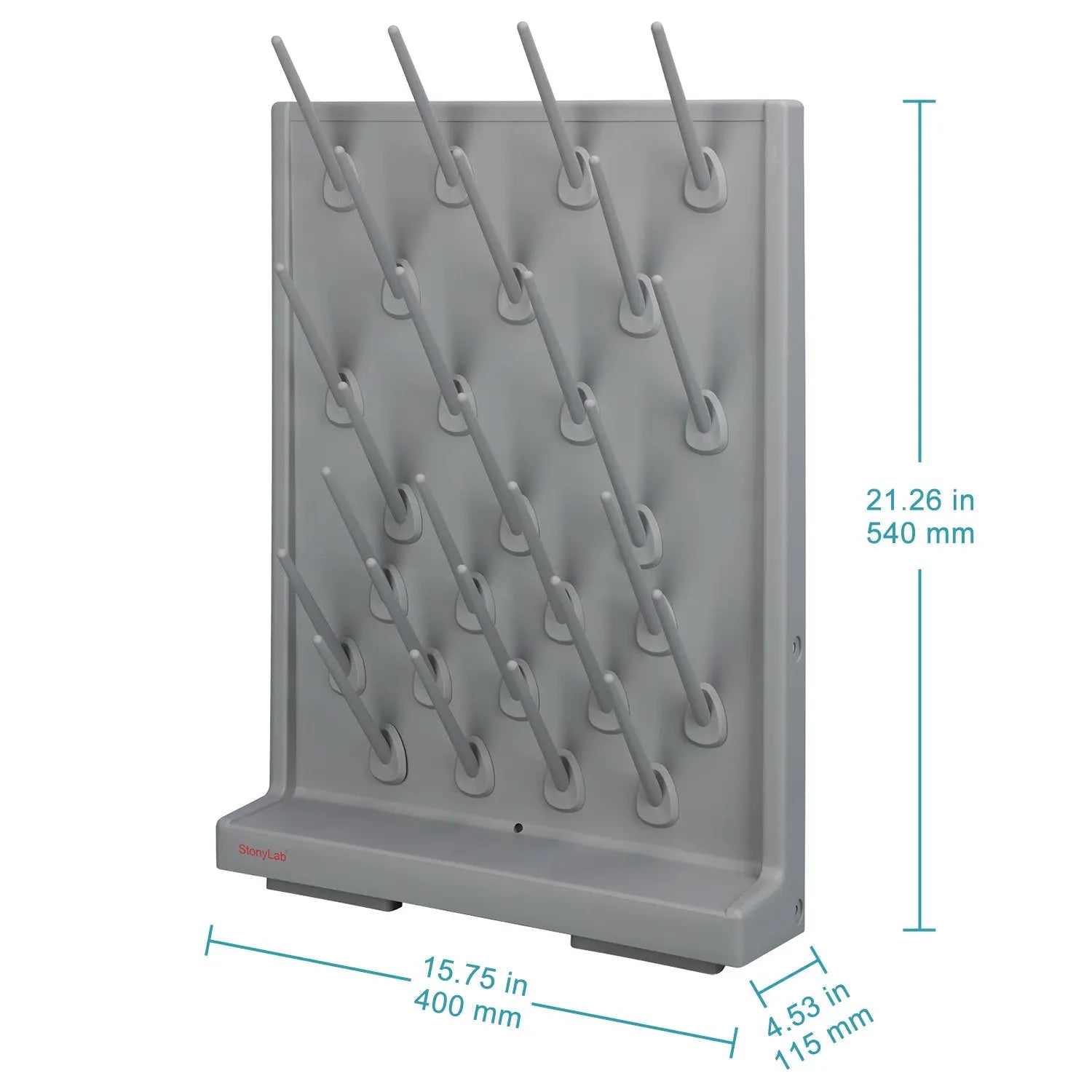 Close-up view showing the precise design and material of StonyLab Pegboard Drying Rack