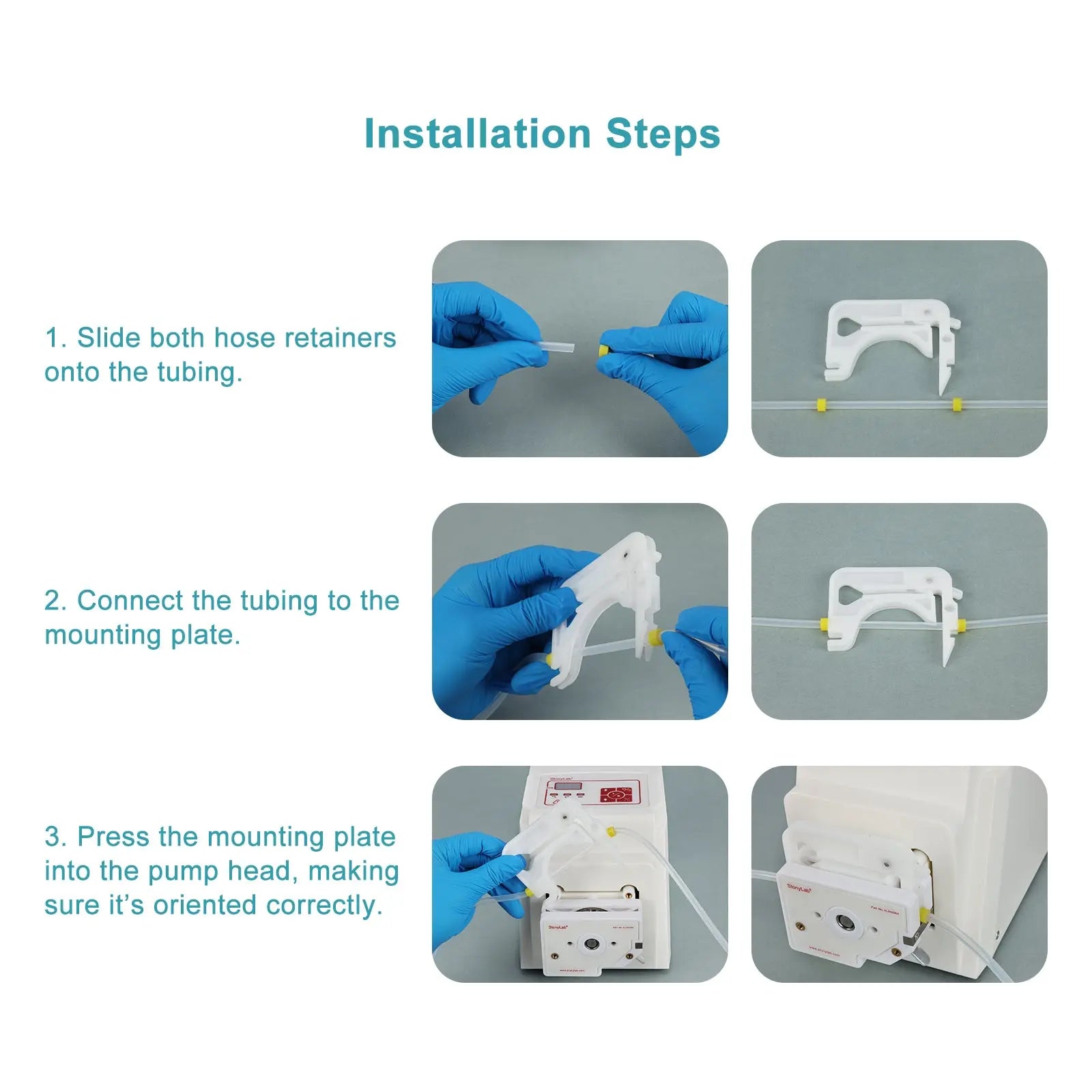 Comprehensive product view and setup components for StonyLab Peristaltic Pump