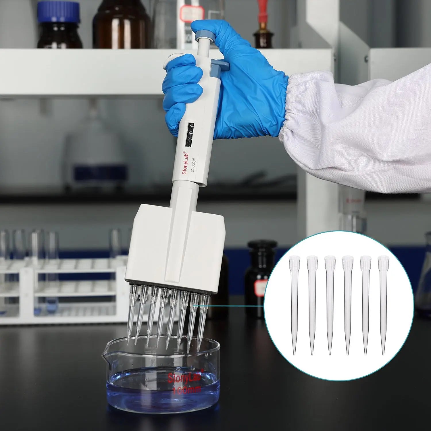 Comprehensive product view and setup components for StonyLab Pipettes Tips
