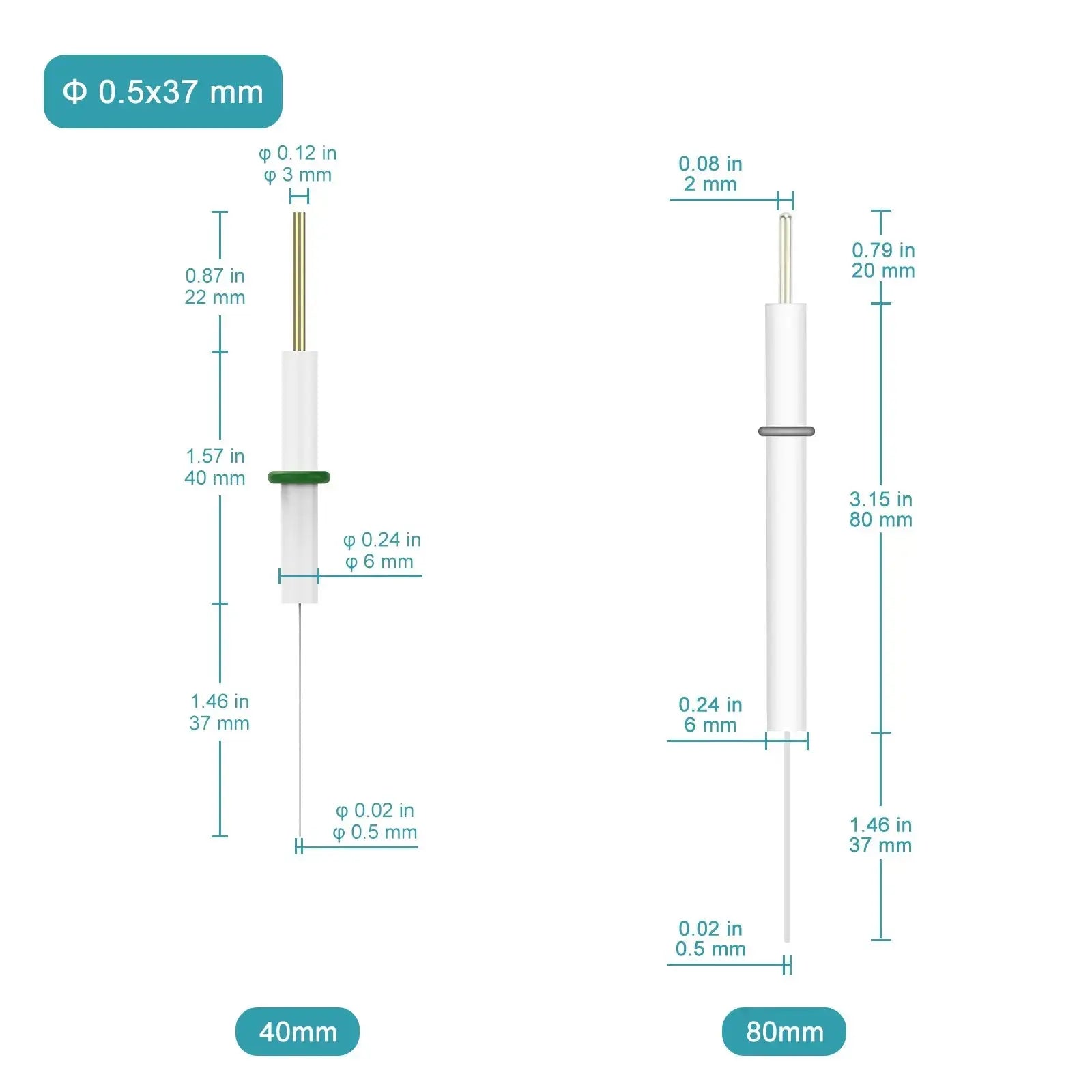Side view and dimensional layout of the durable StonyLab Platinum Wire Electrode