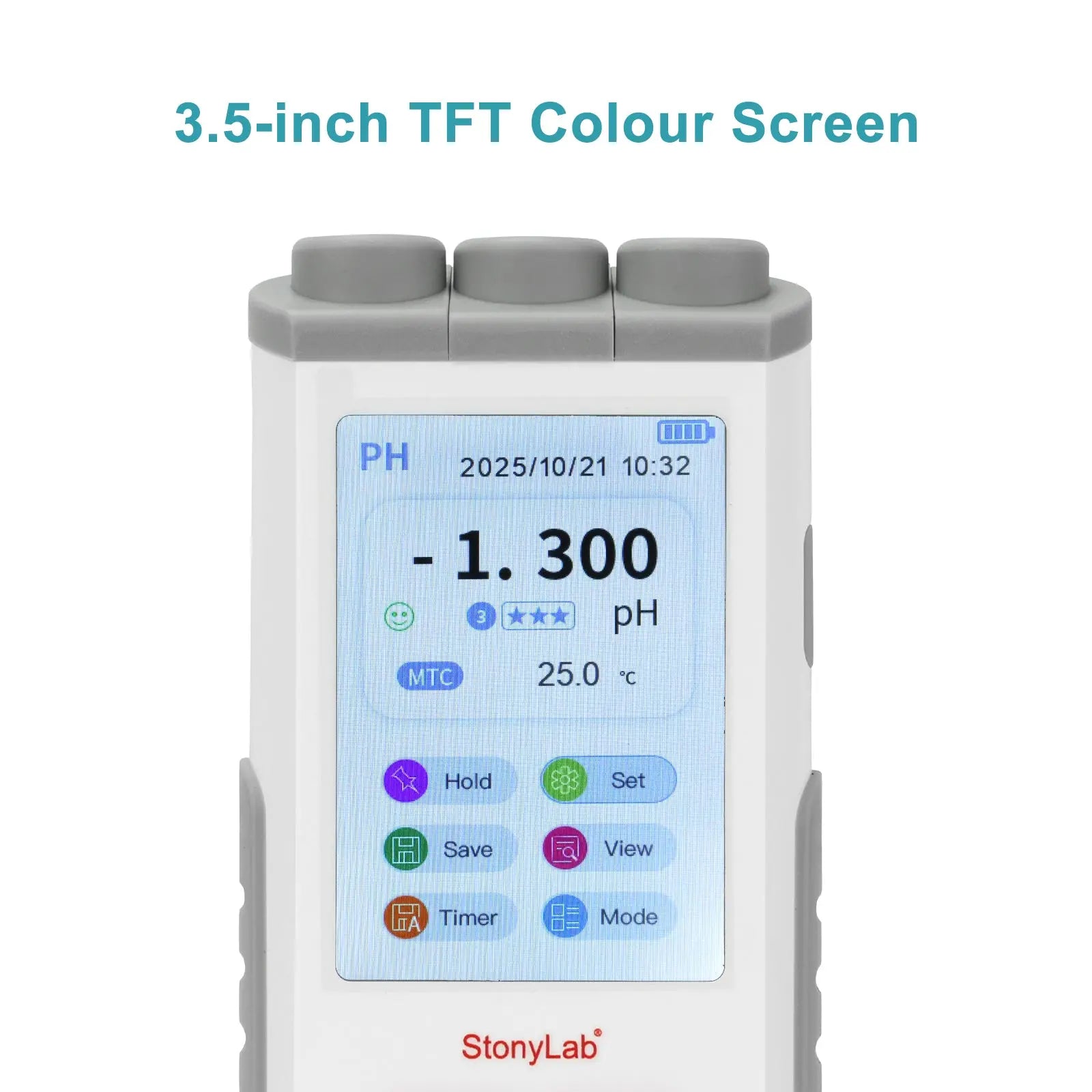 Side view and dimensional layout of the durable StonyLab Portable Electrochemical Analyzer with Conductivity