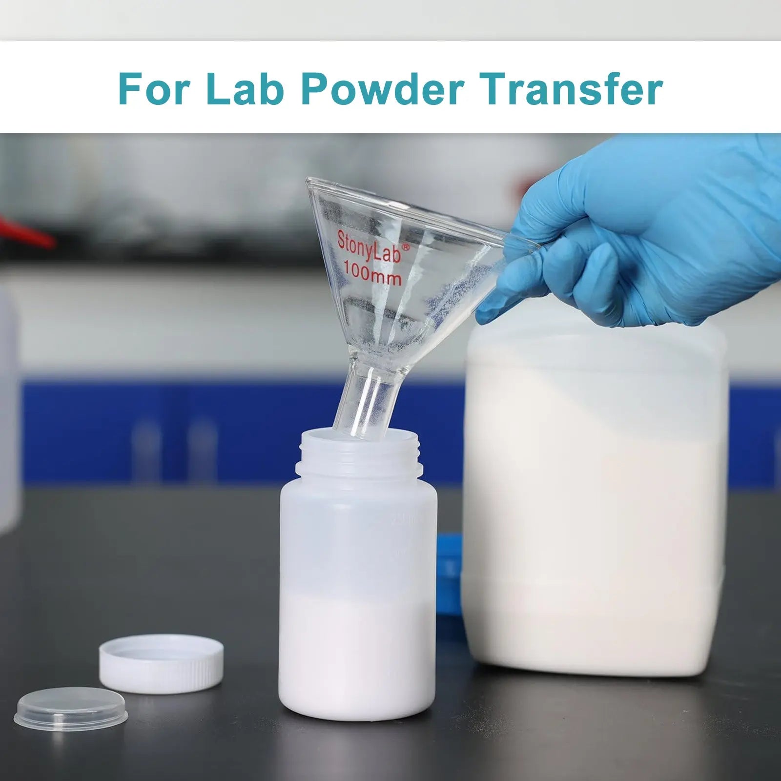 Comprehensive product view and setup components for StonyLab Powder Funnel