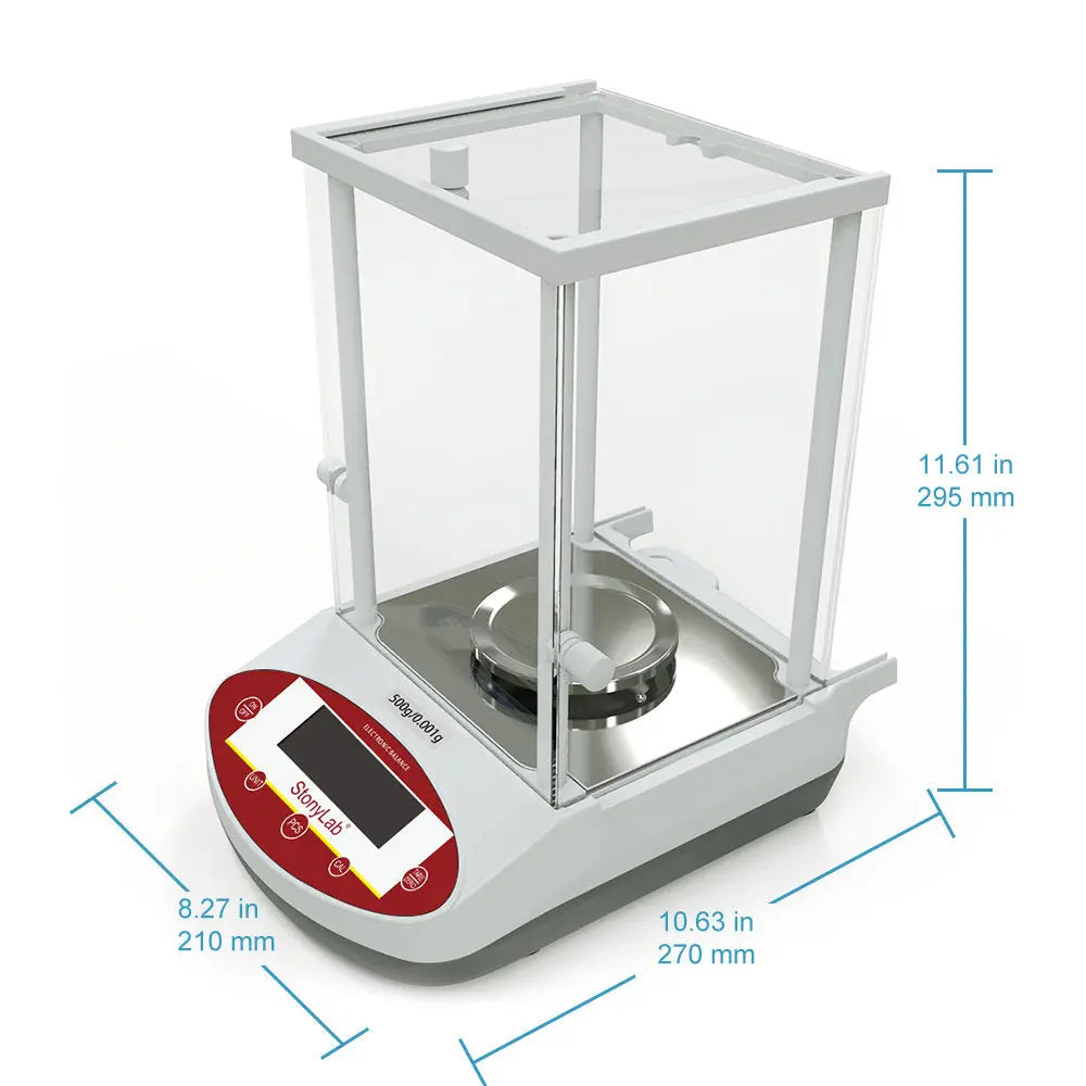 Close-up view showing the precise design and material of StonyLab Precision Analytical Balance
